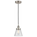 Innovations Lighting - Innovations Lighting 616-1PH-SN-G64 Cone, 1 Light Mini Pendant Industrial St - Innovations Lighting Cone 1 Light 6 inch Matte BlaCone 1 Light Mini Pe Brushed Satin NickelUL: Suitable for damp locations Energy Star Qualified: n/a ADA Certified: n/a  *Number of Lights: 1-*Wattage:100w Incandescent bulb(s) *Bulb Included:No *Bulb Type:Incandescent *Finish Type:Brushed Satin Nickel