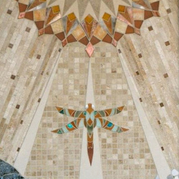 Tile and stone outdoor art