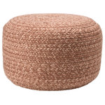 Jaipur Living - Jaipur Living Santa Rosa Indoor/Outdoor Solid Cylinder Pouf, Heather Pink - The Saba Solar collection brings the coastal, globally inspired vibes of natural fiber to outdoor settings. The Santa Rosa pouf mimics the organic style of jute accents, lending texture and warm neutrality to any style decor, but the handwoven polyester quality means this heathered, pink and cream ottoman is just as home on patios and porches as it is in living and playrooms.