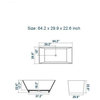 ADM Rectangular Freestanding Bathtub, Matte White, 64.2"