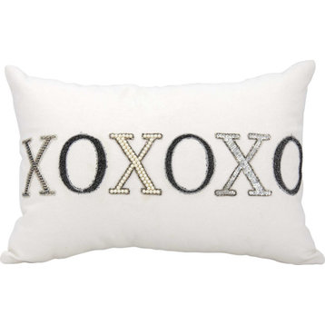 Luminescence "Xoxoxo" Throw Pillow, White