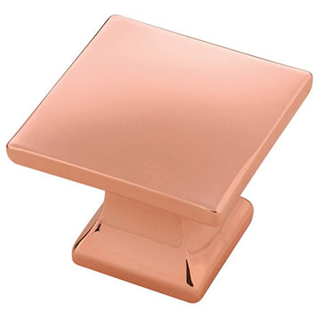 Belwith P3028 1-1/4" Sq Knob, Bright Copper