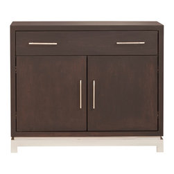 Classic Contemporary 1 Drawer Nightstand silver - Closet Storage