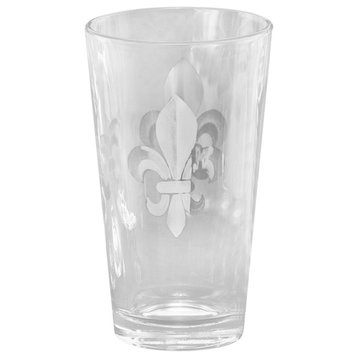 Mixer Glasses With Fleur De Lis, Set of 4, 20 oz.