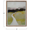 Wood Framed Landscape Watercolor Print with Glass Cover, Multicolor