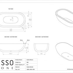 LUSSO STONE GALALA MOCCA LARGE DOUBLE ENDED MARBLE BATH 1800 X 900 - Products