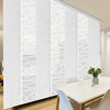 Calisto-Chauky White 7-Panel Track Extendable Vertical Blinds 110-153"x94", White Track