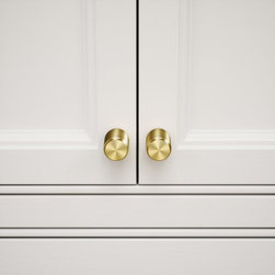 Luxe Knurled Brushed Gold Furniture Knobs - Drawer & Cabinet Hardware