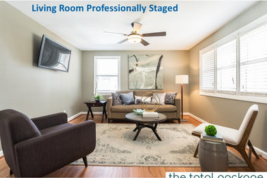 Example of a classic family room design in Raleigh