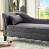 Contemporary Gray Linen Like Fabric Chaise