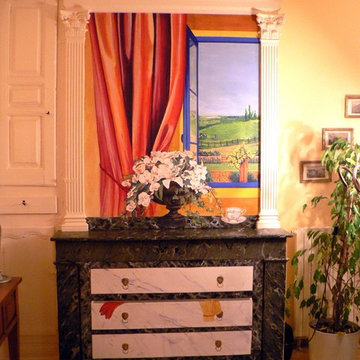 Pièces avant et après le trompe l'oeil