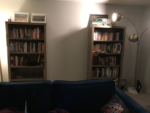 Space Between Two Large Bookcases, Small Two Shelf Bookcase