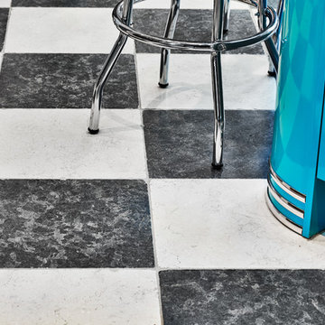 1950s American Diner-style kitchen
