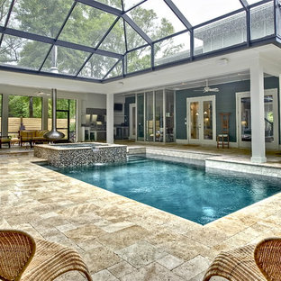 Trendy indoor pool photo in Miami