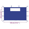 vidaXL Canopy Sidewalls 2 Pcs Pavilion Gazebo Sidewall Tent with Windows Blue