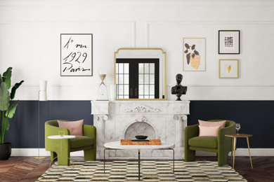 Example of an eclectic living room design in Milwaukee