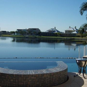 Apollo Beach Contemporary Pool & Spa w/ Traditional Pavilion & Landscape