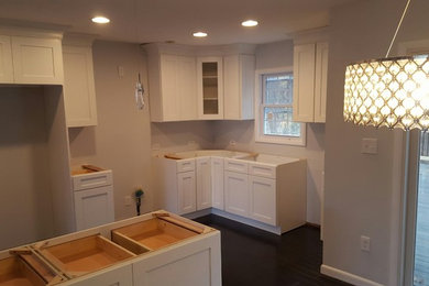 Ice White Shaker cabinets, project in Union NJ
