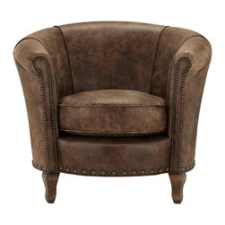 Benedict Leather Chair - Armchairs And Accent Chairs