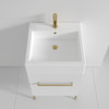 Fine Fixtures Modern Vanity Set, White, 20", Satin Brass Hardware