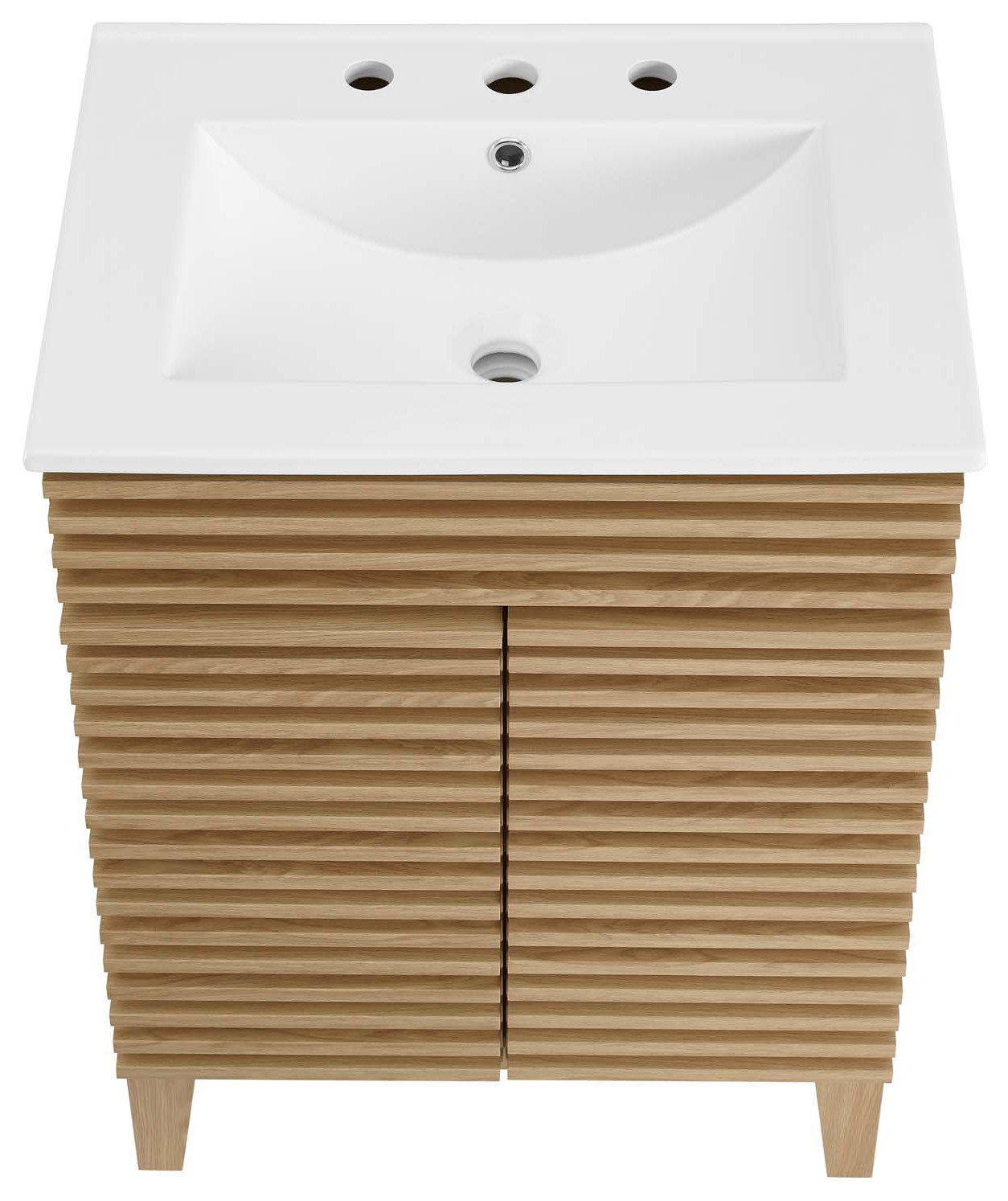 Render Bathroom Vanity, Oak/White