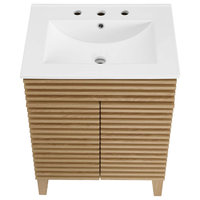 Render Bathroom Vanity, Oak/White