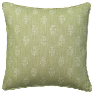 Indian Floral Cushion, Andrew Martin Buttercup, Green