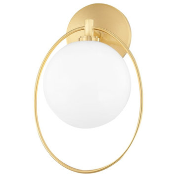 Mitzi H493101 Babette 13" Tall LED Wall Sconce - Aged Brass