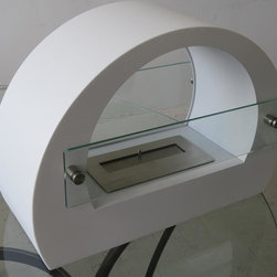 "Chelsea White" Free Standing Ventless Ethanol Fireplace - Indoor Fireplaces