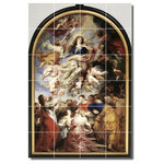 Picture-Tiles.com - Peter Rubens Religious Painting Ceramic Tile Mural #55, 48"x72" - Mural Title: Assumption Of The Virgin 1626