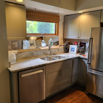 Gray Kitchen with Marble Counters in Staten Island, NY