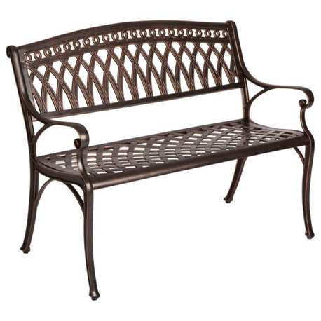 Simone Cast Aluminum Patio Bench