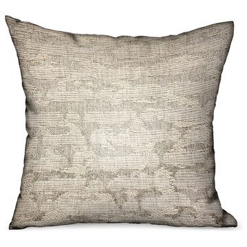 Plutus Silvered Rivulet Silver Solid Luxury Outdoor/Indoor Throw Pillow, 12"x20"