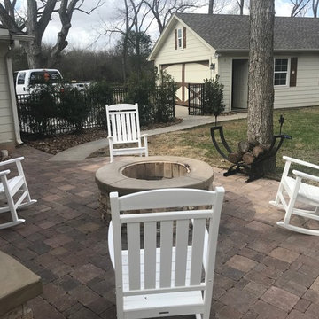 Open Gable Patio Cover, Outdoor Kitchen, Deck, Firepit and Paver Patio