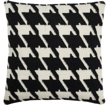 Hanne Houndstooth Pillow, Celadon, Ivory