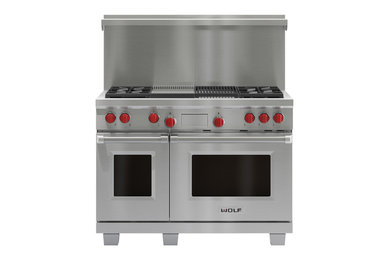 WOLF 48" Dual Fuel Range with 4 Burners, Charbroiler & Griddle