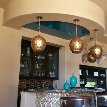 Blue ceiling in Game Room