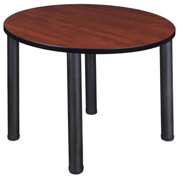 Kee 36" Round Breakroom Table- Cherry/ Black