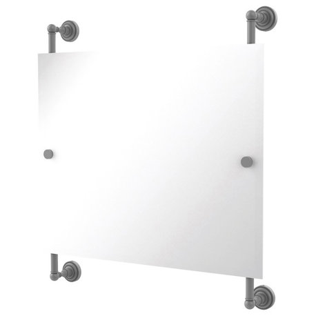 Dottingham Landscape Frameless Rail Mounted Mirror, Matte Gray