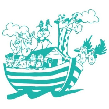 Noah'S Ark Wall Decal, Turquoise, 20"x17"