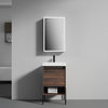 Freestanding Bathroom Vanity Set, Open Shelf, Cali Walnut, 20'' With Acrylic Sink