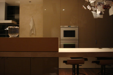 This is an example of a contemporary kitchen in Melbourne.