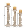 Traditional White Mango Wood Candle Holder Set 51505