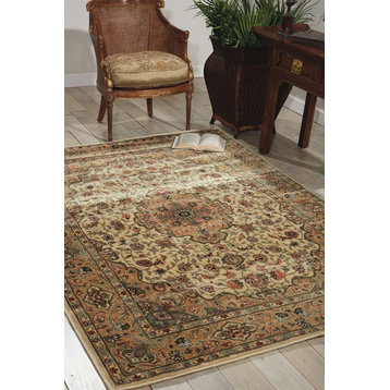 Nourison Persian Arts Ivory/Gold Area Rug, Octagon 5'3"x5'3"