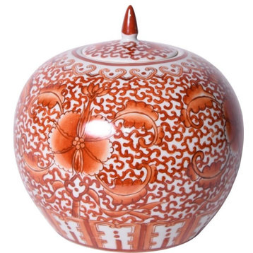 Jar Vase Twisted Lotus Flower Melon Colors May Vary Coral Red Pink