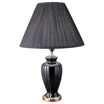 26" Ceramic Table Lamp - Black