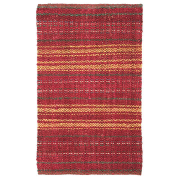 Safavieh Natural Fiber Collection NF202 Rug, Red/Gold, 3' X 5'