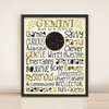 Gemini • Zodiac Typography Print, 16x20