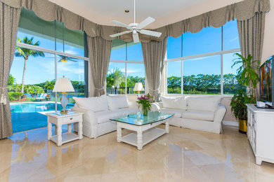Inspiration for a contemporary living room in Miami.