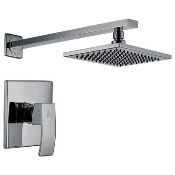 ANZZI Viace Series 1-Spray 12.55 in. Fixed Showerhead, Brushed Nickel
